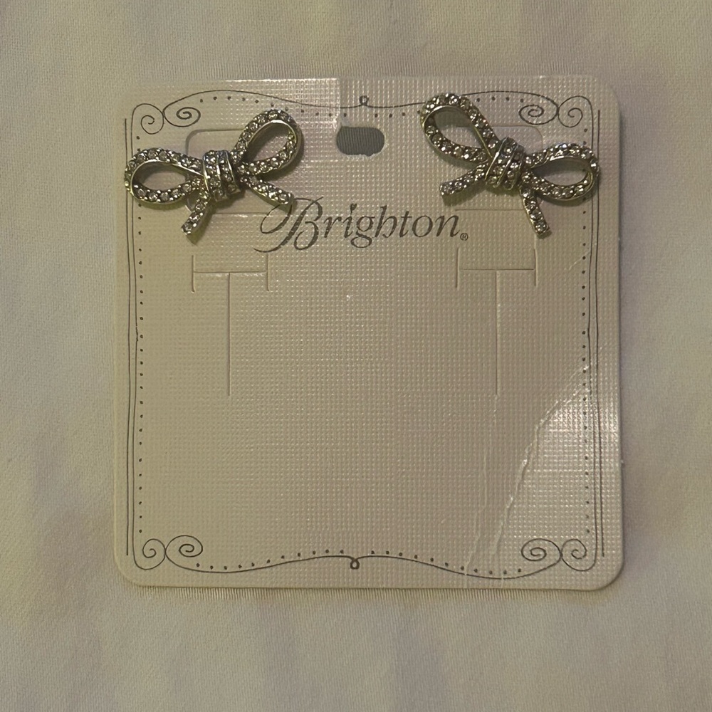 Brighton Silver Bow Earrings